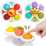 NARRIO Travel Toys for 1 Year Old Boy Gifts, Infant Baby Toys 12-18 Months Suction Cup Spinner Toy, Christmas Birthday Gifts for 1-2 Year Old Girl Spinning Top Sensory Toys for Toddlers Age 1-3
